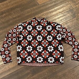 Like new Maeve Carys mock neck sweater retro flower print sz XXS